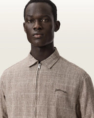 Keal Linen Blend Embroidered Check Jacket