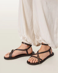 Tyla Eyelet Leather Buckle Sandals