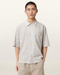 Cruz Leo Oversized Short Sleeve Linen Blend Shirt
