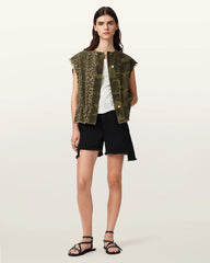 Sofi Camo Leopard Print Vest