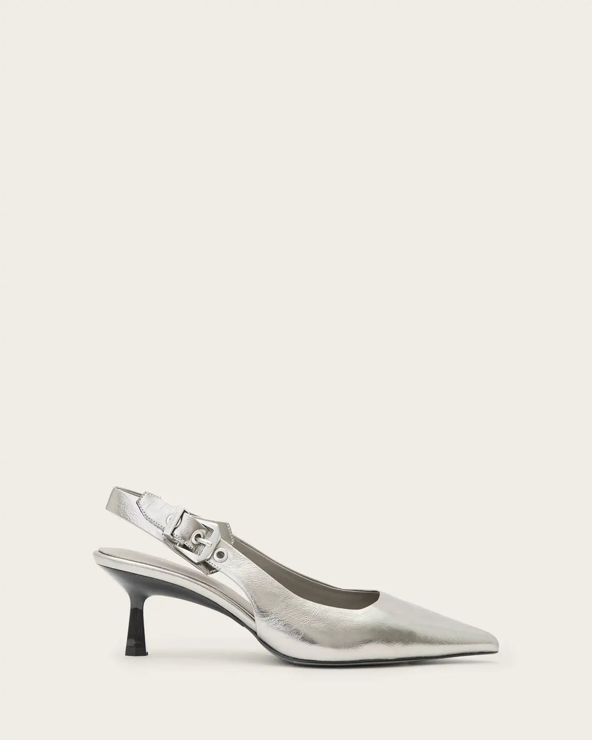 Idiya Metallic Leather Slingback Heels