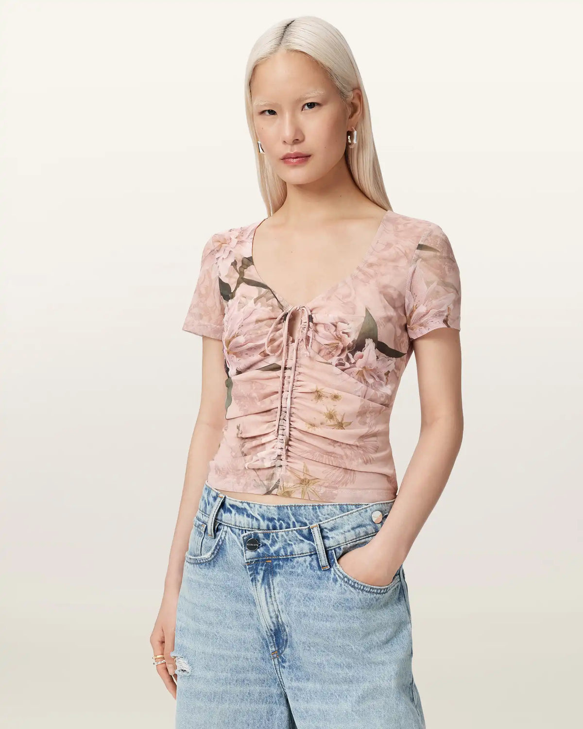 Gabby Slim Fit Floral Mesh Top