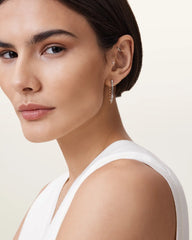 Box Chain Two Tone Ball Earrings