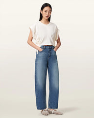 Mira Cropped Satin Drawcord T-Shirt