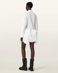 Kristi Ruffle Cotton Shirt Dress