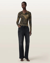 Hallie Cowl Neck Slim Fit Top