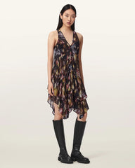 Gretel Asymmetric Tiered Midi Dress