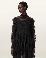Cavarly Tiered Lace Maxi Dress