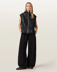 Flor Relaxed Fit Leather Gilet