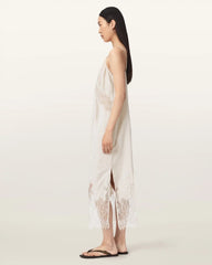 Samia Linen Lace Midi Dress
