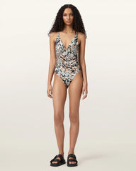 Saph Animal Print V-Neck Swimsuit