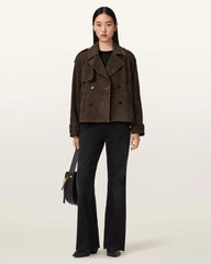 Reya Cropped Suede Mac