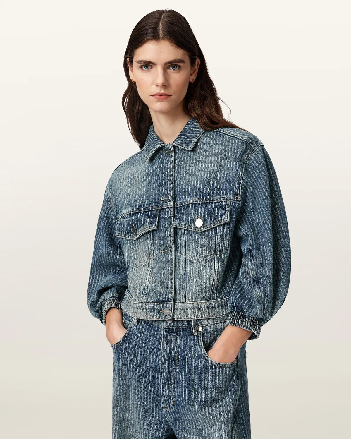 Luca Striped Cropped Jacket