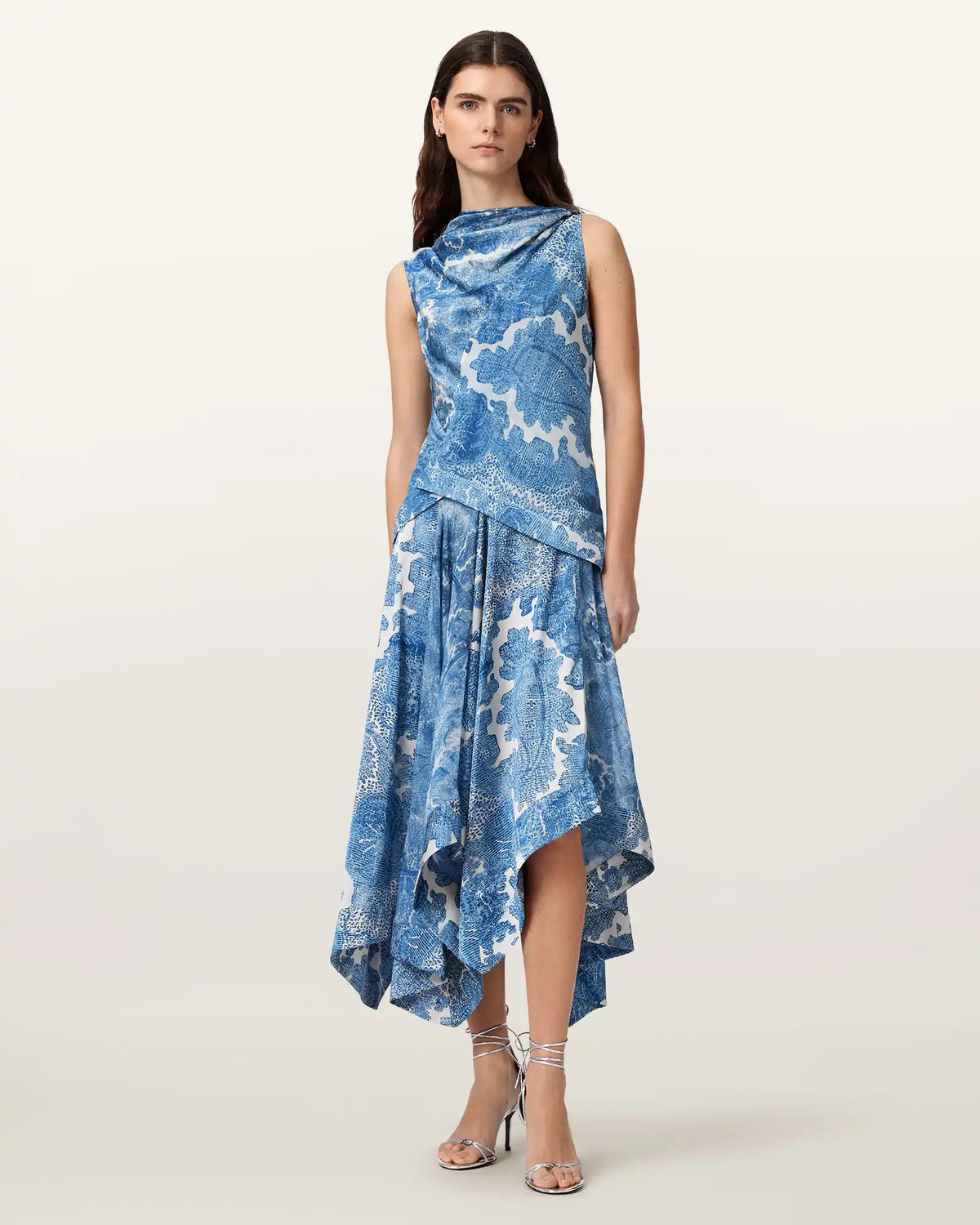 Prue Draped Asymmetric Midi Dress