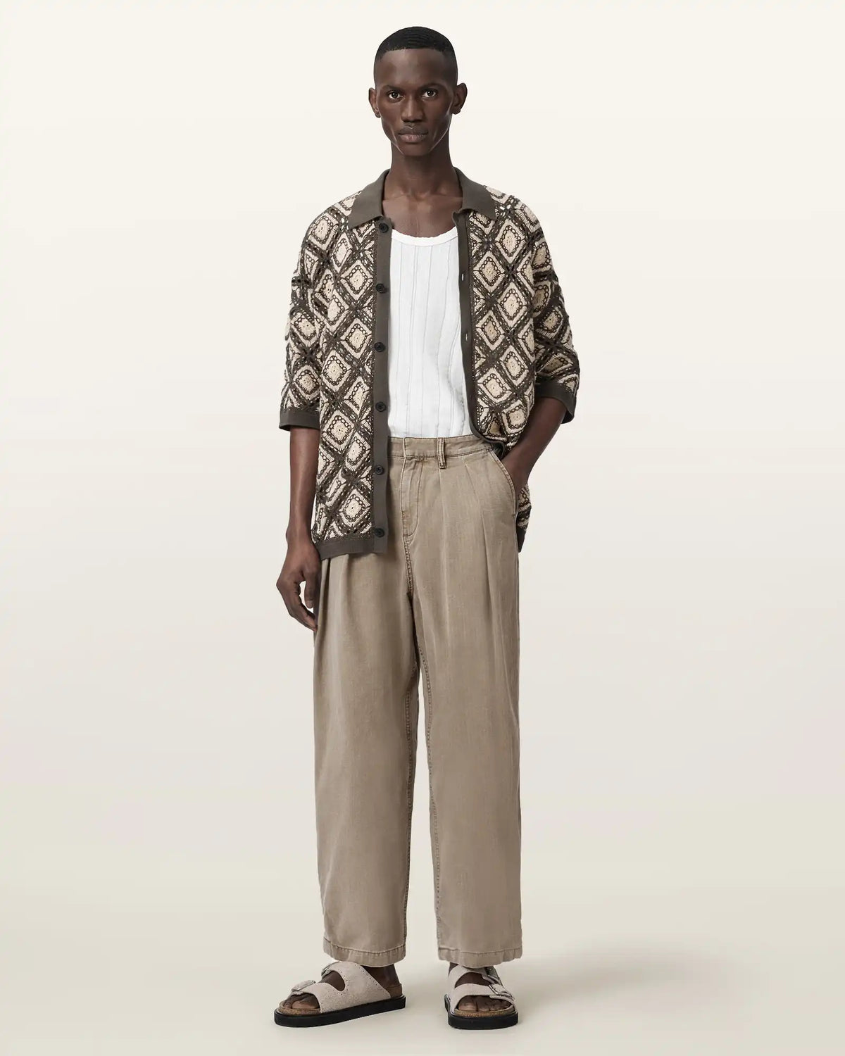 Becco Tapered Leg Pleated Pants