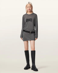 Deetz Metallic Long Sleeve Mini Dress