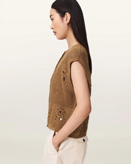 Kyra Crochet Cotton Waistcoat