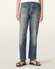 Ida Terry Straight Leg Illusion of Denim Pants