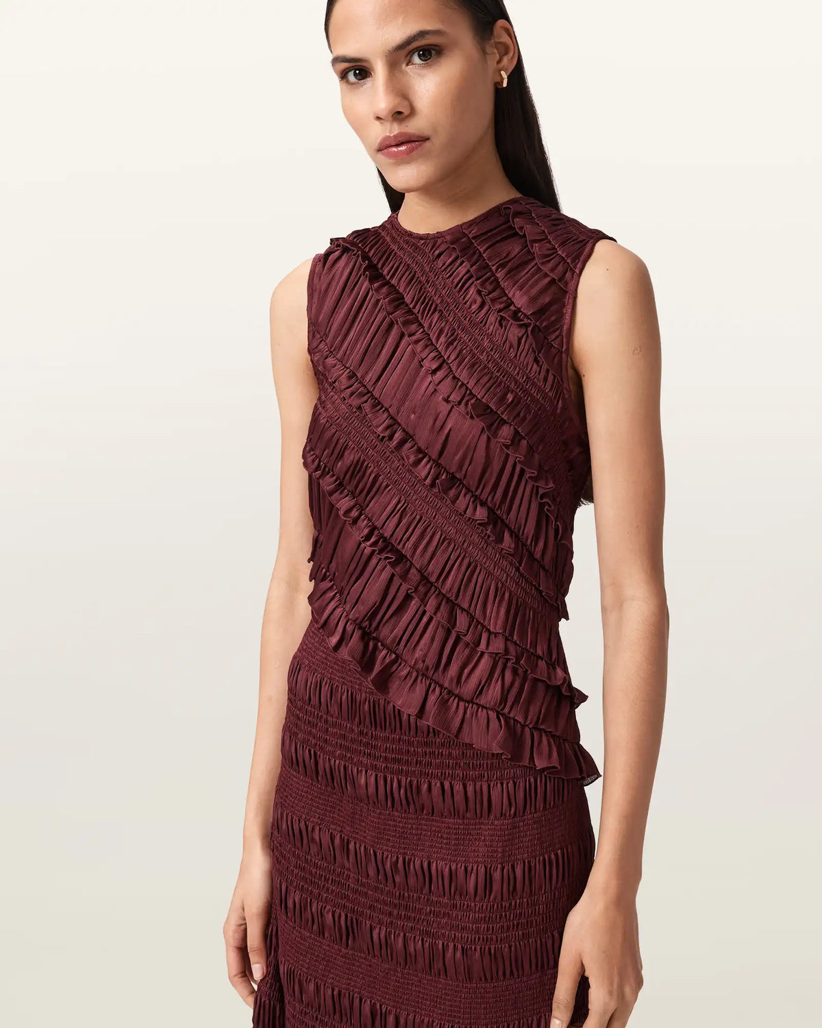 Nyla Ruffled Midi Dress