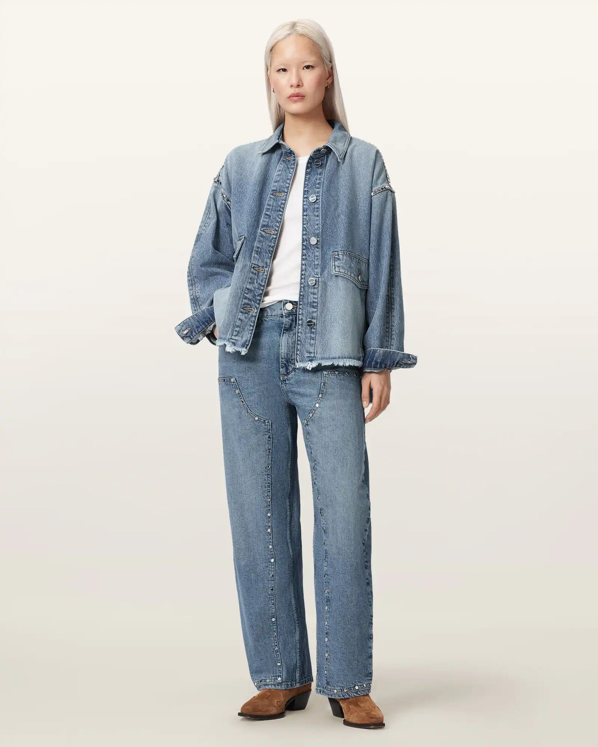 Sadie Barrel Leg Stud Denim Jeans