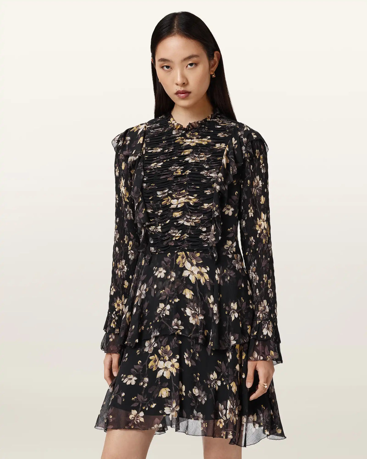 Portia Mini Floral Ruffle Dress