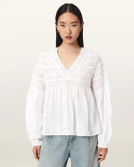 Neneh Long Sleeve Lace Detail Top