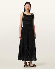 Lotus Shirred Maxi Skirt