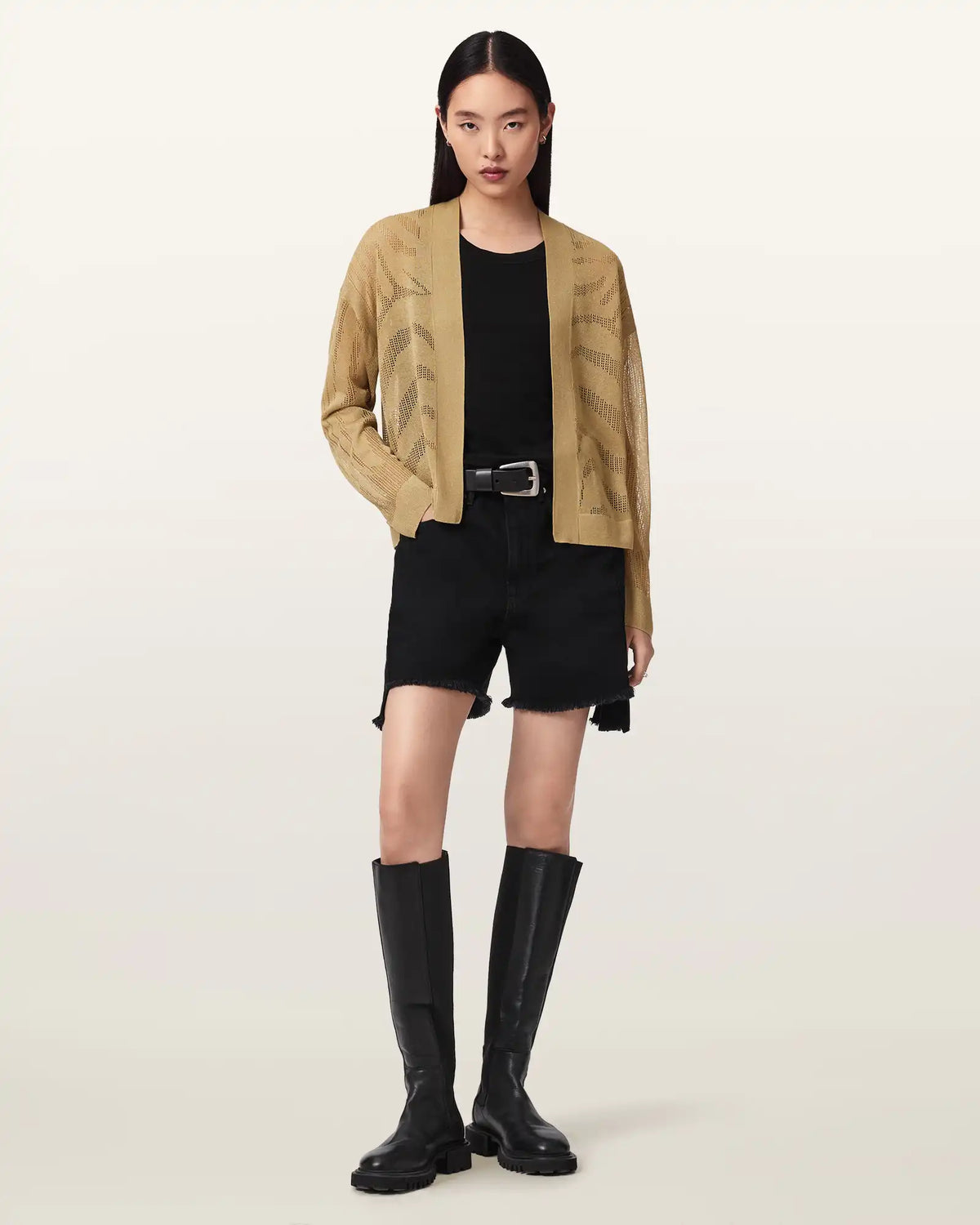 Misha Long Sleeved Cropped Cardigan