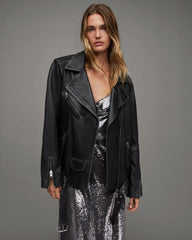 Billie Relaxed Leather Biker Jacket