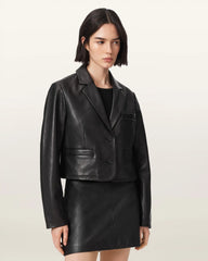 Apton High Waisted Leather Blazer