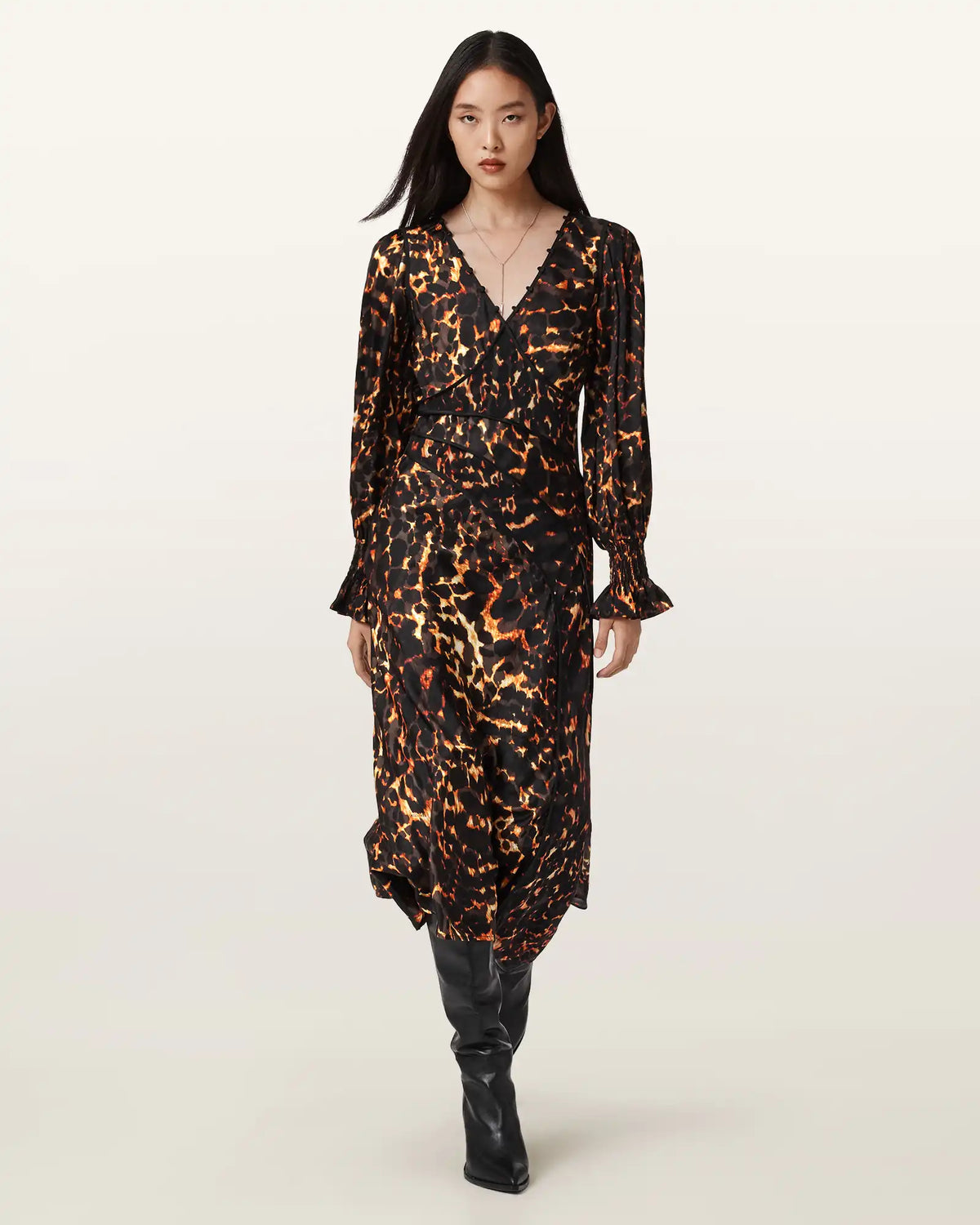 Danni Shirr Midi Dress
