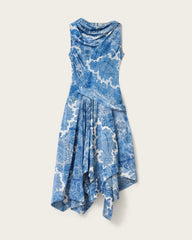 Prue Draped Asymmetric Midi Dress