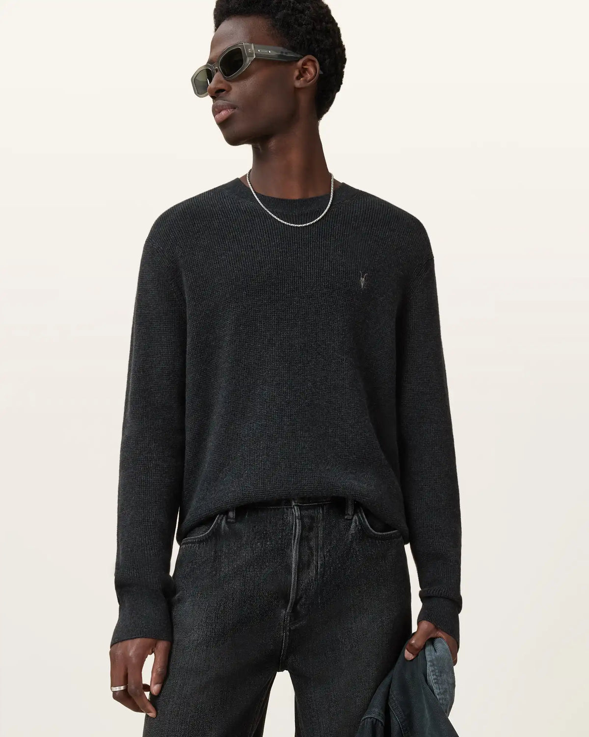 Aspen Waffle Texture Crew Neck Ramskull Sweater
