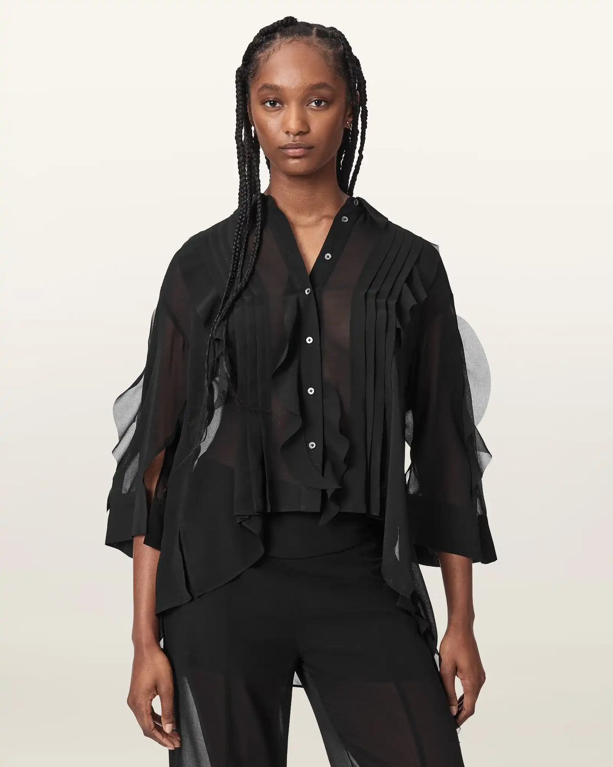 Minna Sheer Frill Shirt