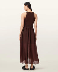 Zenia Sleeveless Asymmetric Midi Dress