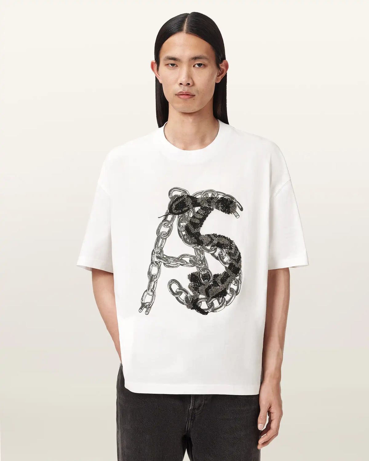 Scale Cropped Graphic T-Shirt